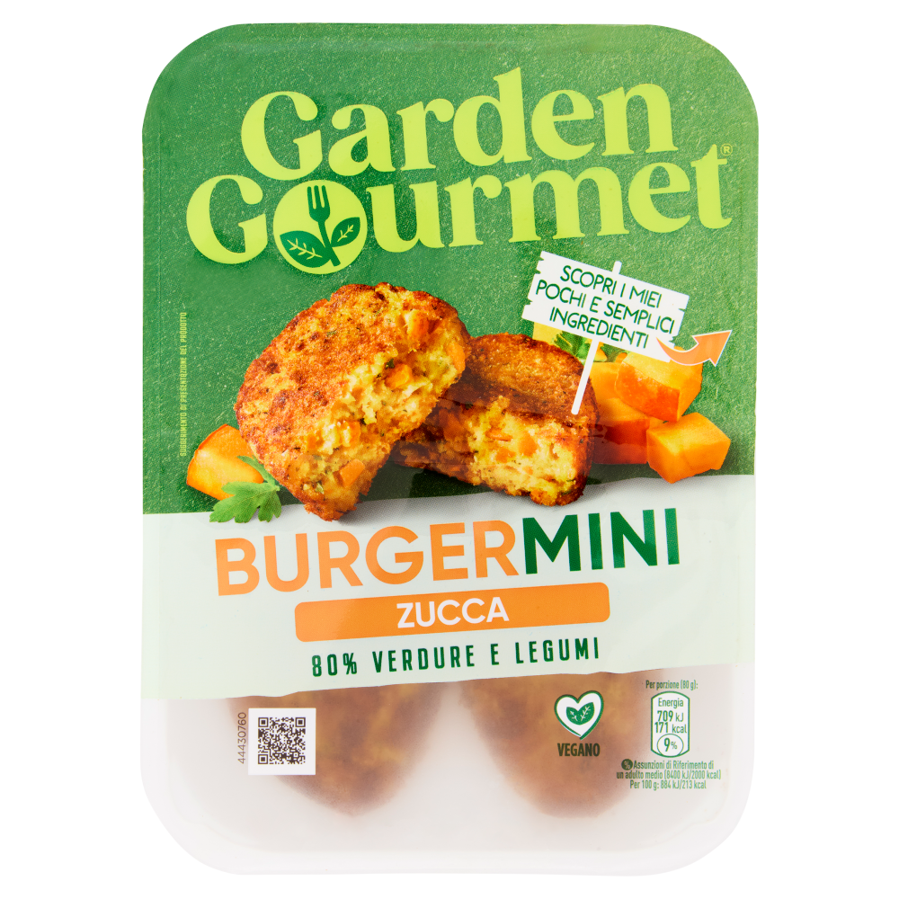 GARDEN GOURMET Burger Mini Vegano di Zucca 4 pezzi 160g