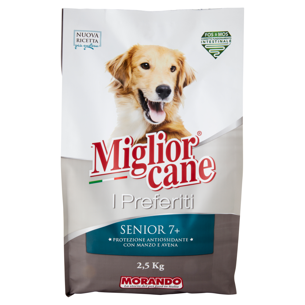 Migliorcane I Preferiti Senior 7+ Protezione Antiossidante con Manzo e Avena 2,5 kg