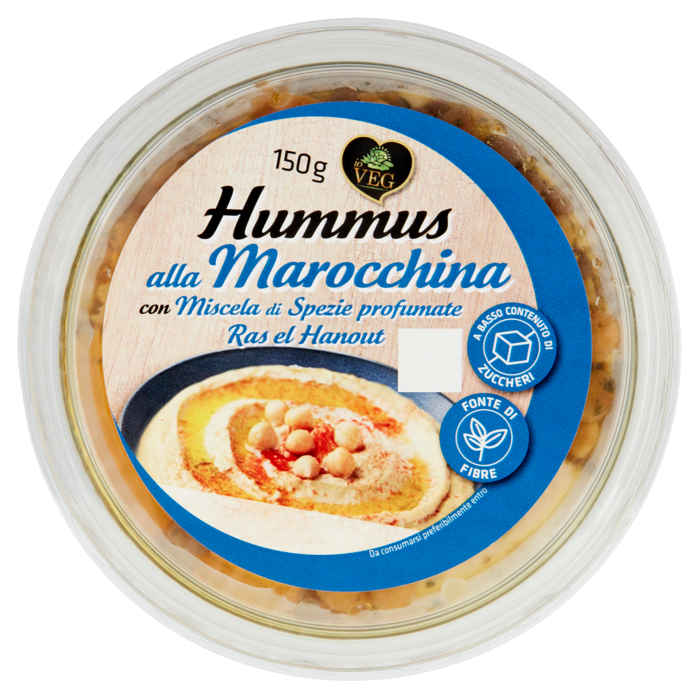 io VEG Hummus alla Marocchina con Miscela di Spezie profumate Ras el Hanout 150 g