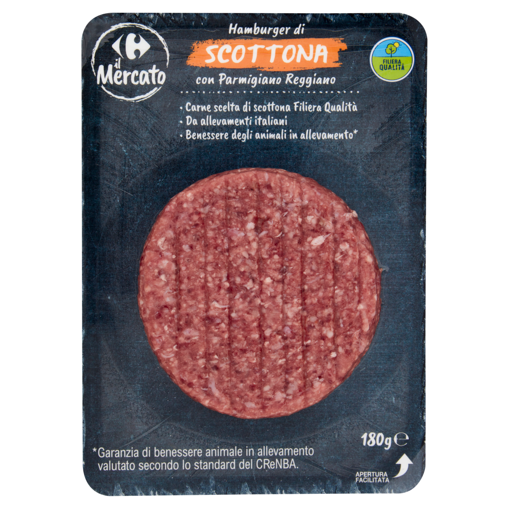 Carrefour il Mercato Hamburger di Scottona con Parmigiano Reggiano 180 g