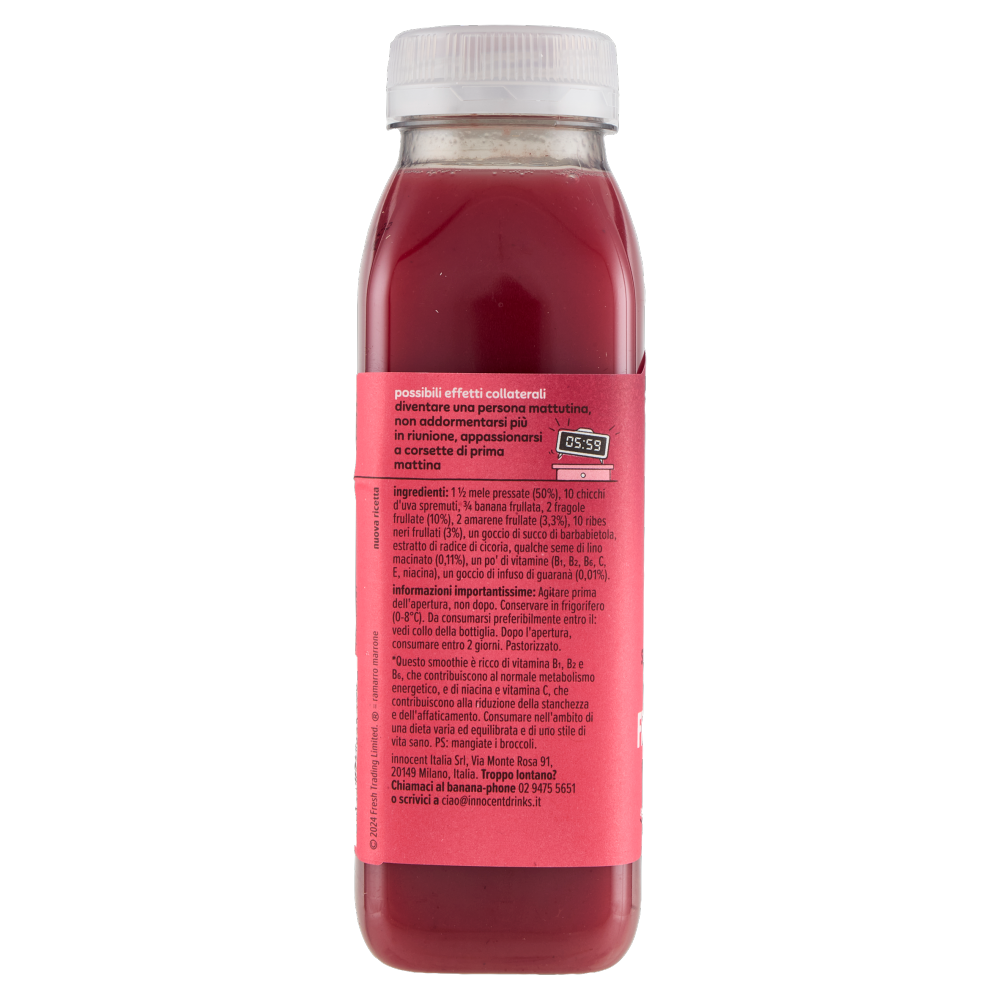 innocent super smoothie Energia* Frutti Rossi Fragola - Ciliegia - Mela - Guaranà 300 ml