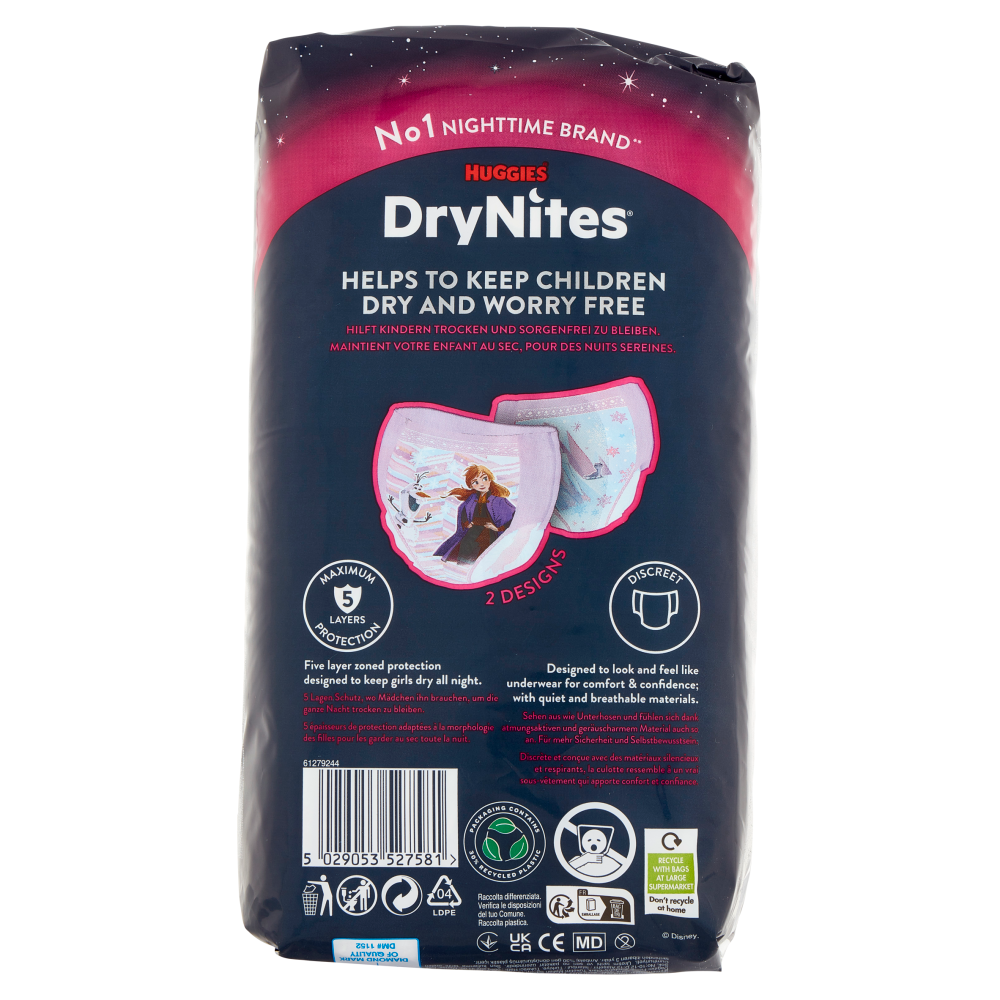 Huggies DryNites Pyjama Pants Age 4-7 17-30 Kg 10 pz