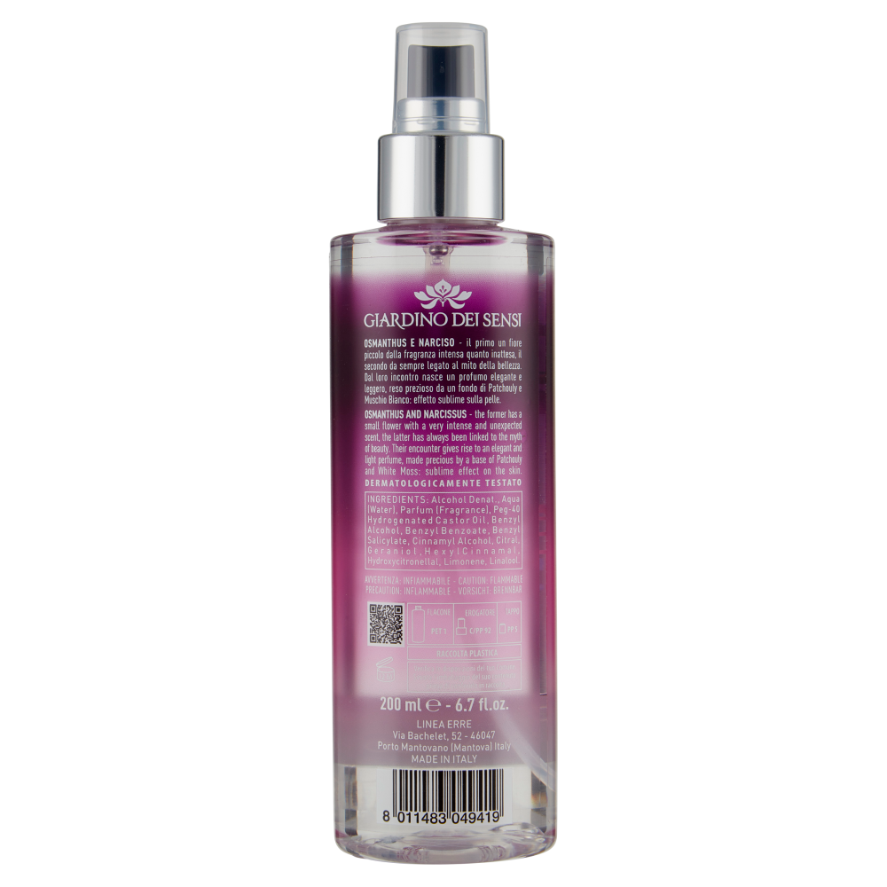 Giardino dei Sensi Acqua Corpo Profumata Osmanthus Narciso 200 ml