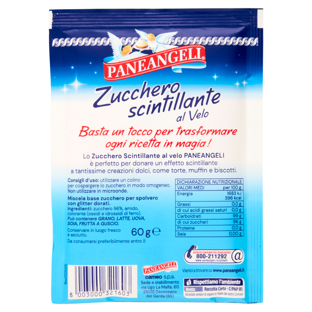 PANEANGELI decora con Zucchero scintillante al Velo 60 g