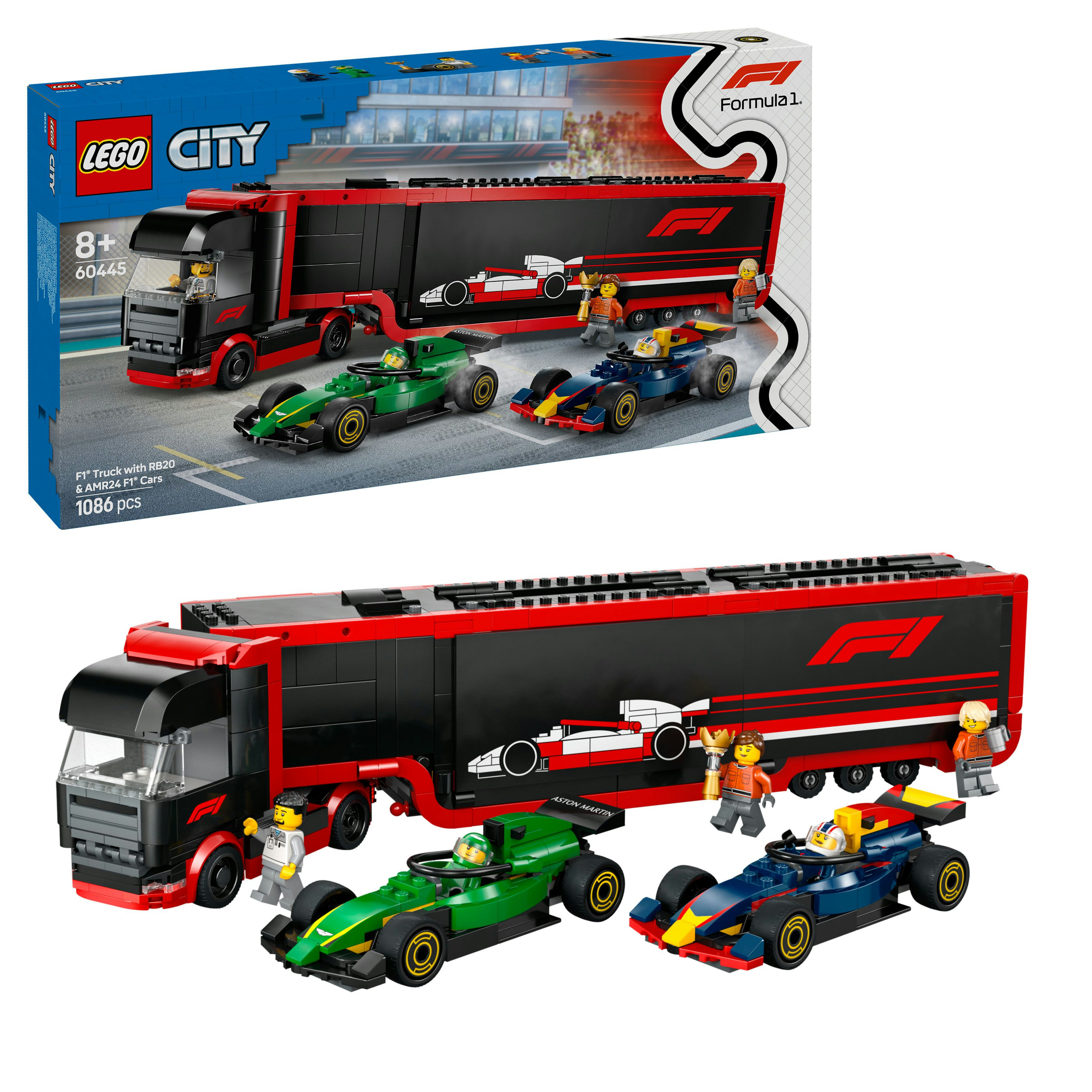 LEGO City Autotrasportatore F1® con monoposto RB20 e AMR24 F1®