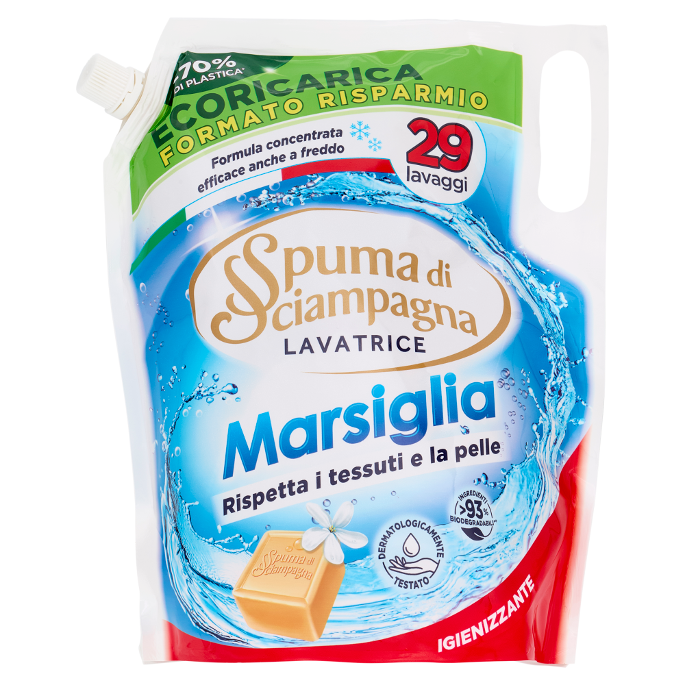 Spuma di Sciampagna Lavatrice Marsiglia Ecoricarica 1305 ml