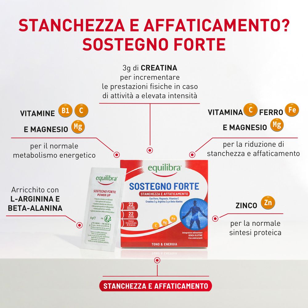 Equilibra Sostegno Forte Stanchezza e Affaticamento Bustine Monodose 22 x 8 g