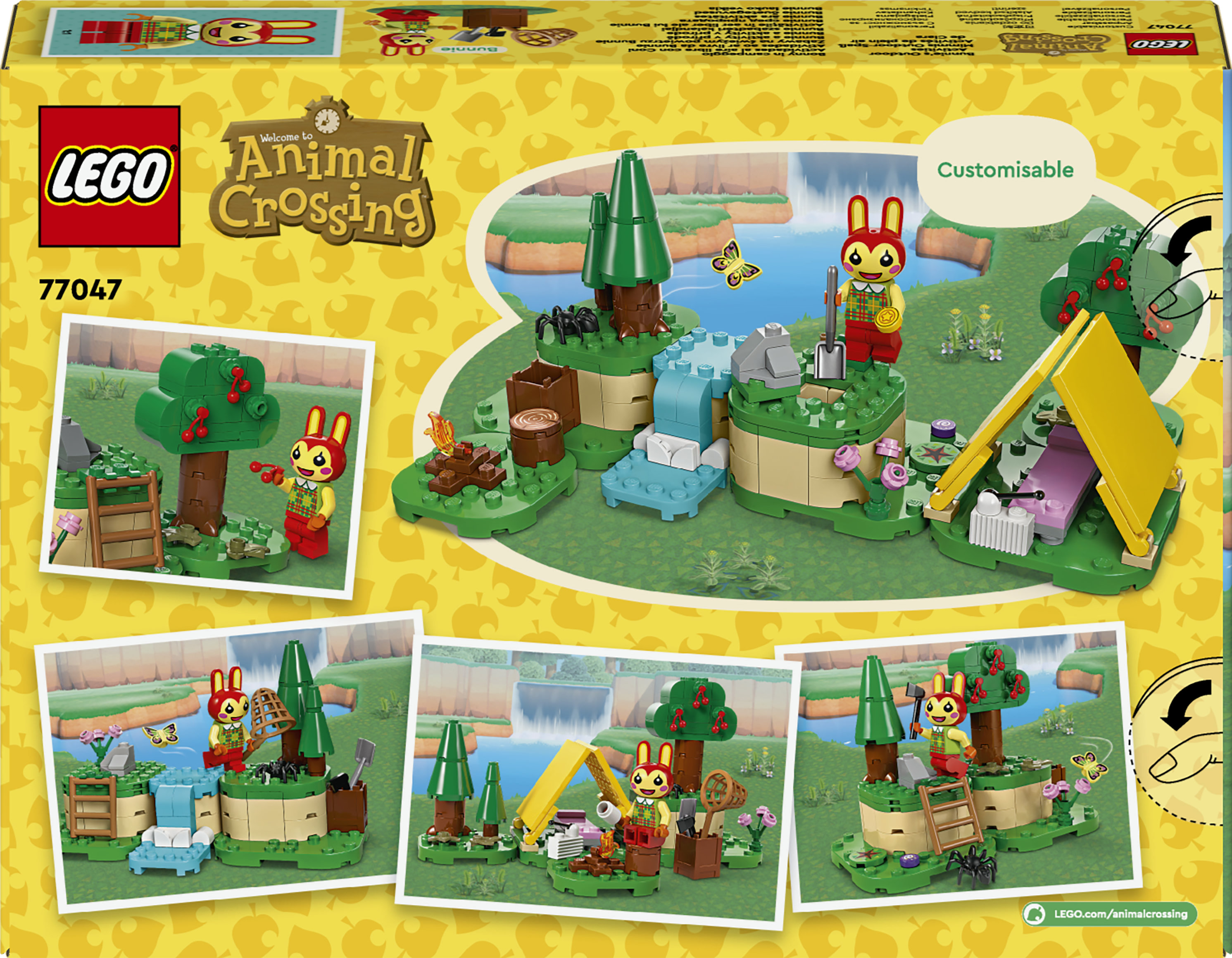 LEGO Animal Crossing 77047 Bonny in Campeggio, Giochi Creativi per Bambini 6+ con Coniglietto Giocattolo e Tenda da Costruire