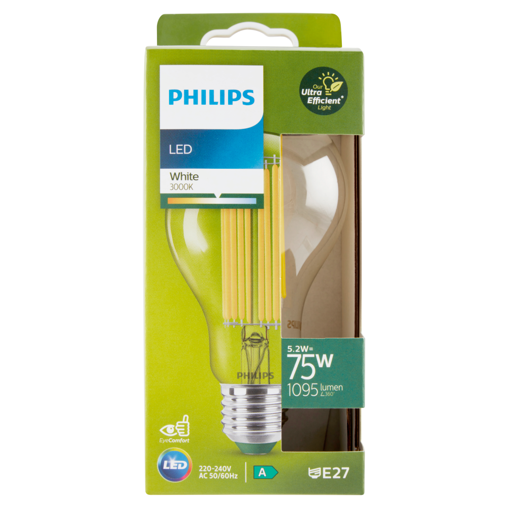Philips LED Goccia Vetro Filam 100W E27 2700K Non-Dim Classe A