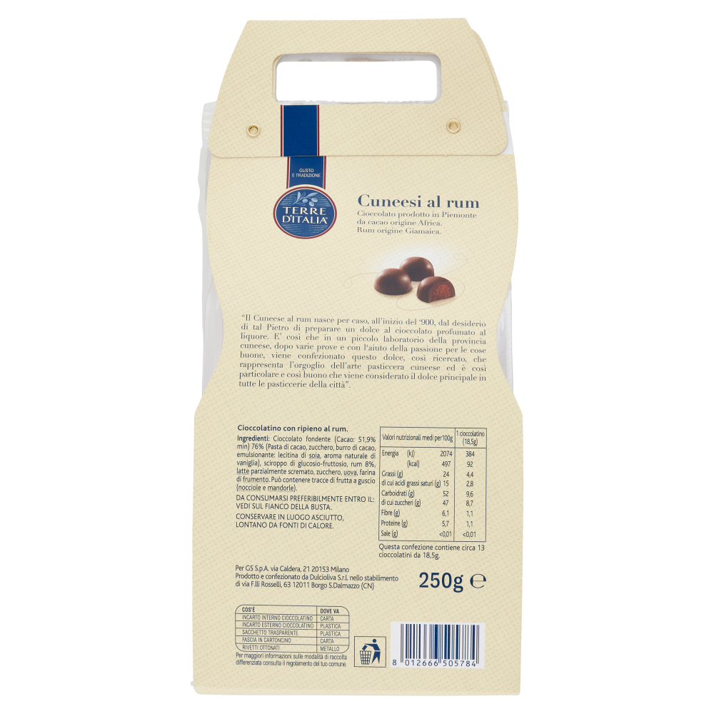 Terre d'Italia Cuneesi al rum 250 g