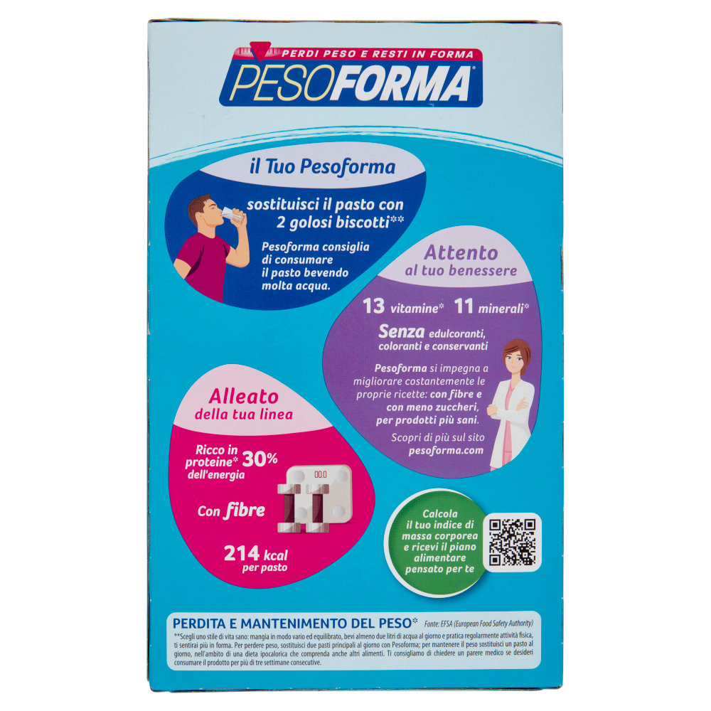 Pesoforma Biscotti gusto Mirtillo, sostitutivo del pasto per perdita e controllo del peso, 16 x 33g