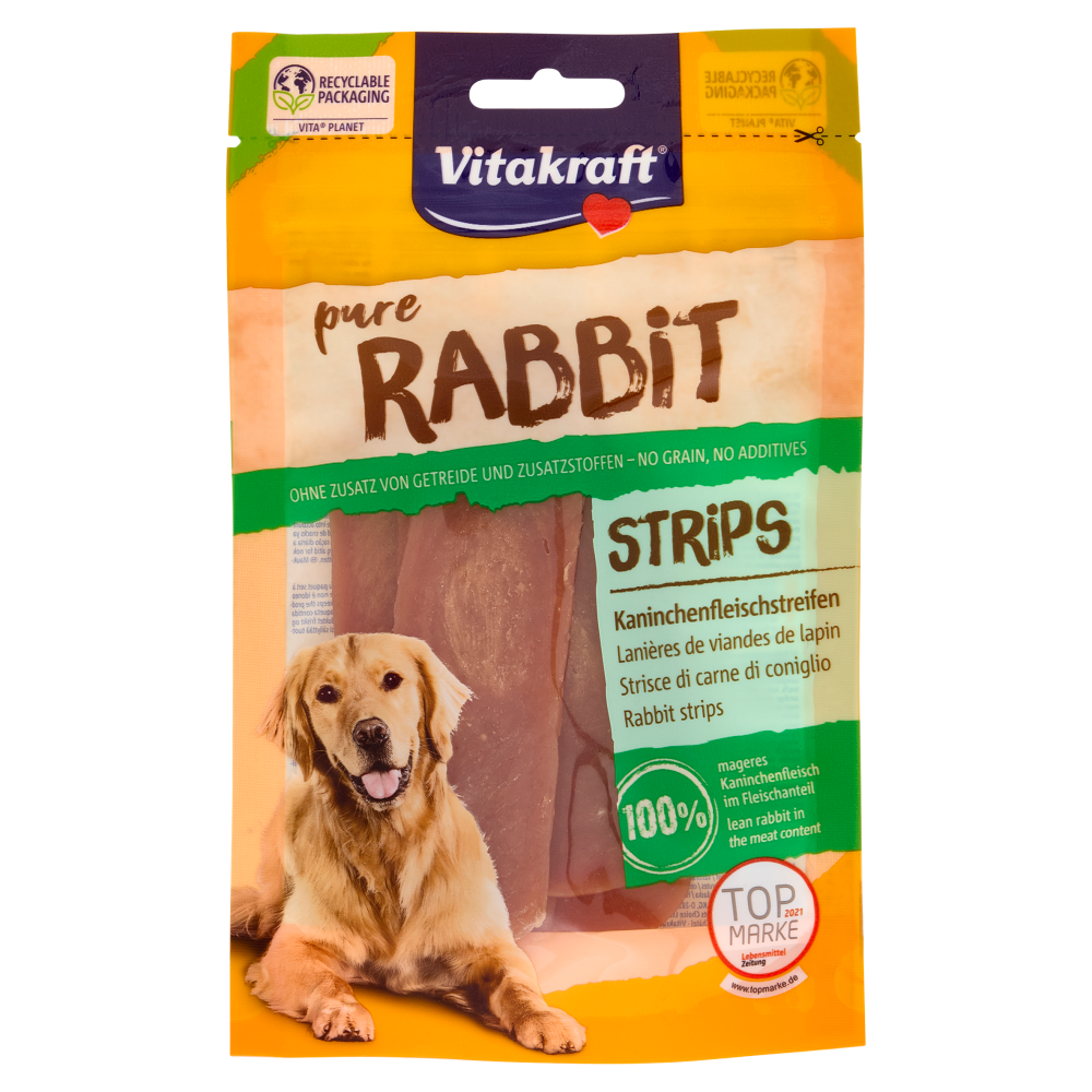 Vitakraft pure Rabbit Strips Strisce di carne di coniglio 80 g