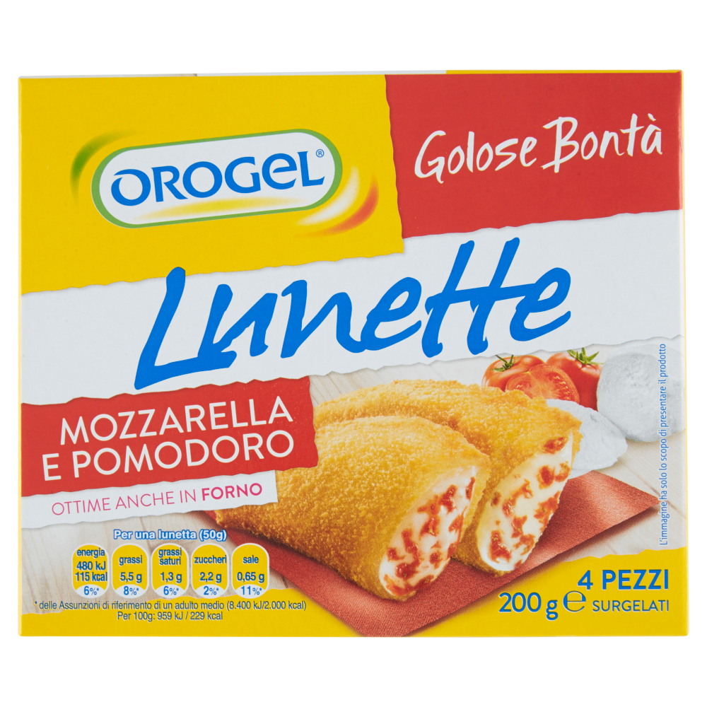 Orogel Golose Bont&agrave; Lunette Mozzarella e Pomodoro Surgelati 4 x 50 g