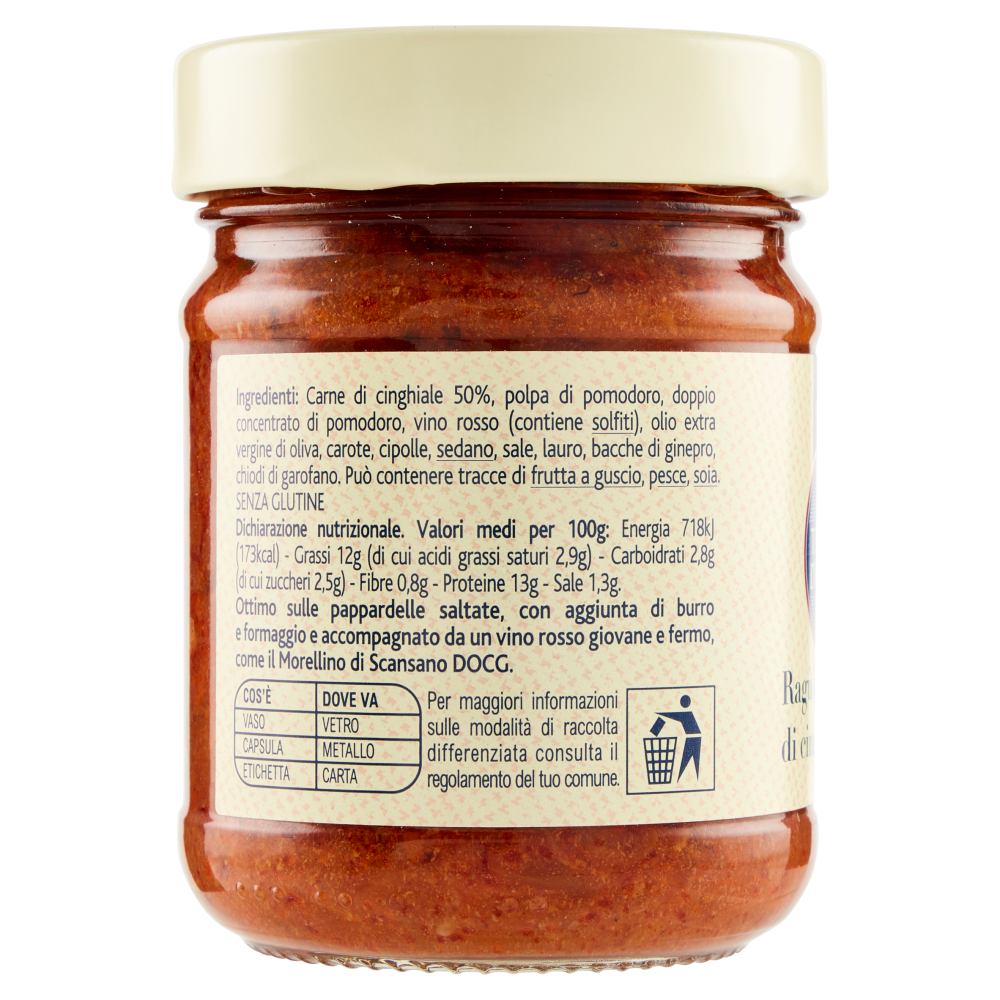 Terre d'Italia Ragù con carne di cinghiale 200 g