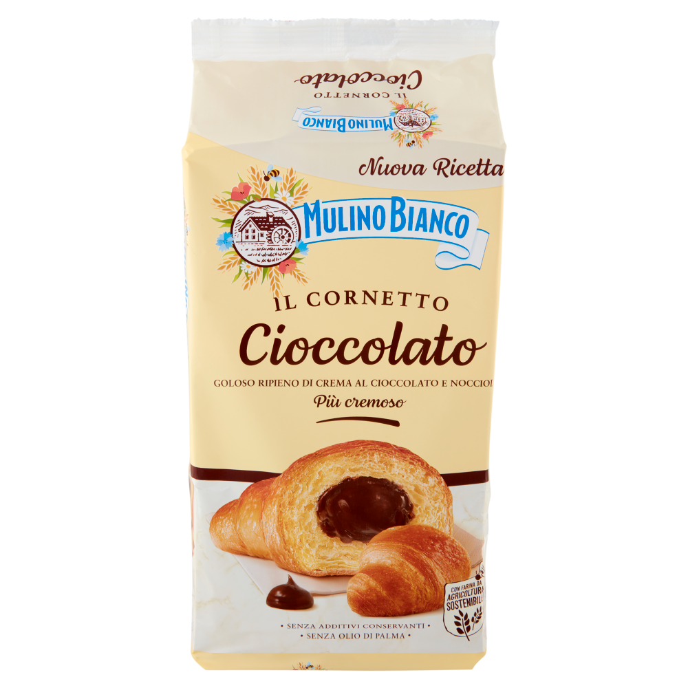 Mulino Bianco Cornetti al Cioccolato Merenda senza Additivi Conservanti 6 pezzi 300g