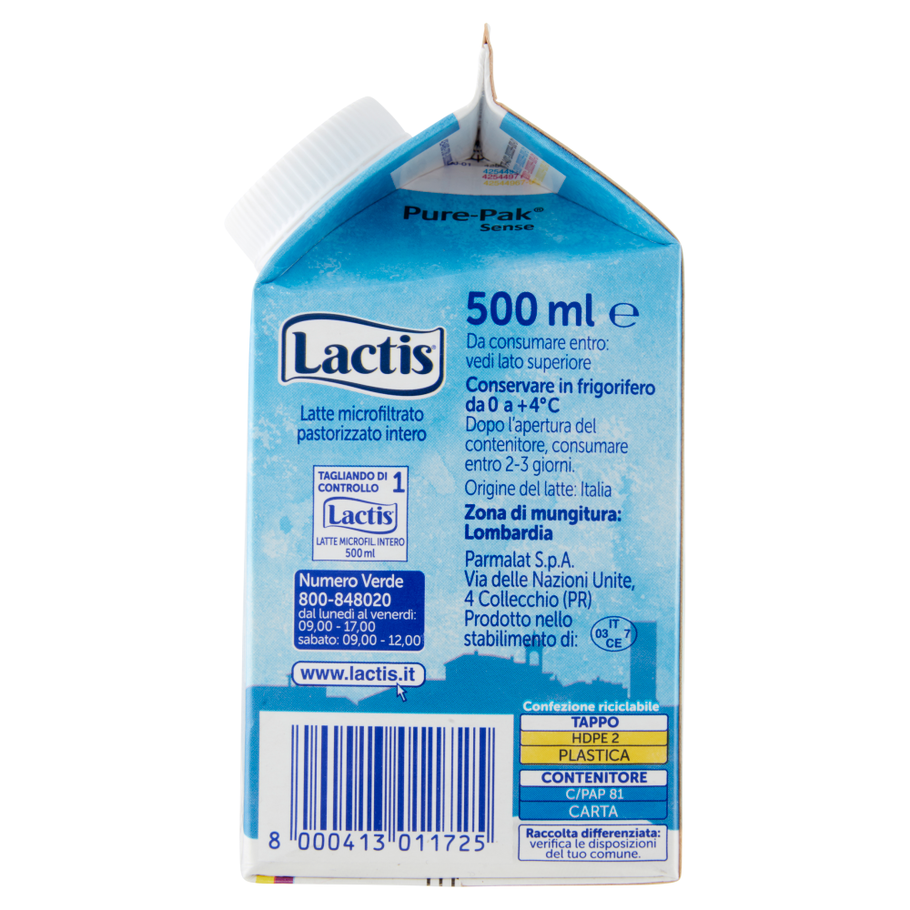Lactis Latte Intero Microfiltrato Pastorizzato 500 ml
