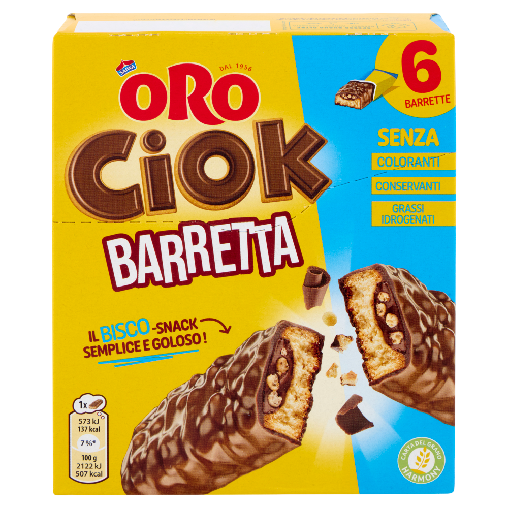Oro Ciok Barrette al cioccolato al latte - 6 x 27 g