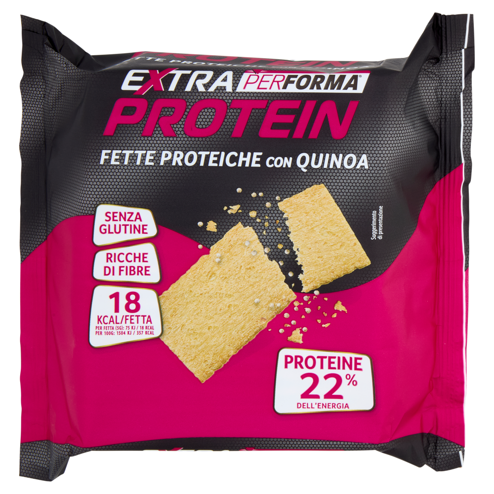 Performa Extra Protein Fette Proteiche con Quinoa 18kcal/fetta, senza glutine, ricche di fibre 100 g