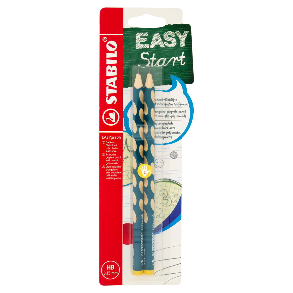 STABILO Easygraph matita ergonomica e triangolare per mancini - blister da 2 pz.
