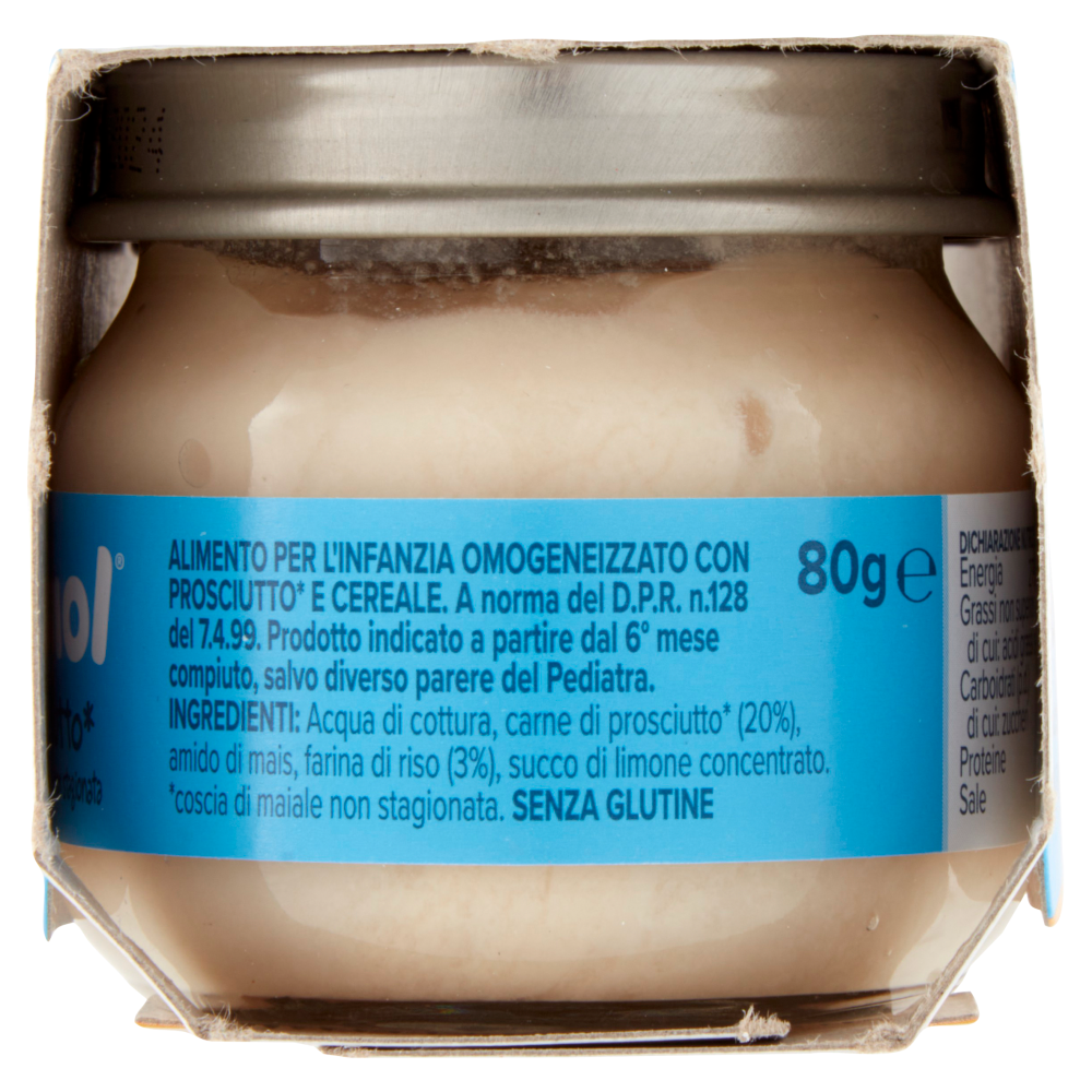 nipiol prosciutto* omogeneizzato con carne e cereale 2 x 80 g