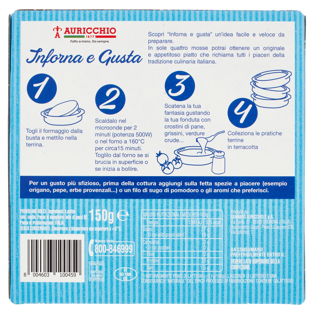 Auricchio Inforna e Gusta Provolone Dolce l'Originale 150 g