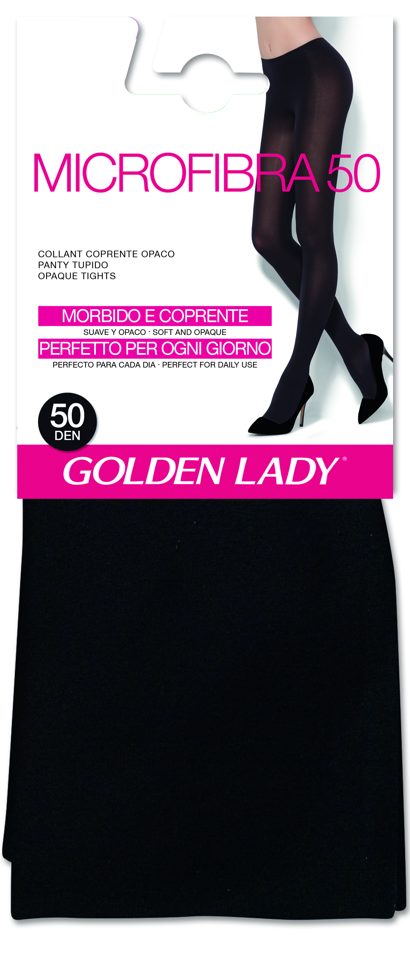 Golden Lady Collant coprente opaco Microfibra 50 morbido e coprente Nero Taglia 2S