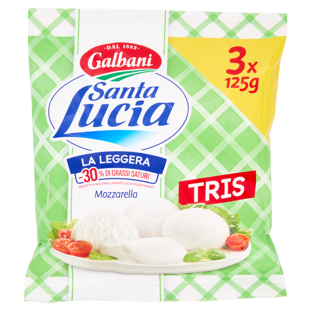 Galbani Santa Lucia la Leggera Mozzarella Tris 3 x 125 g