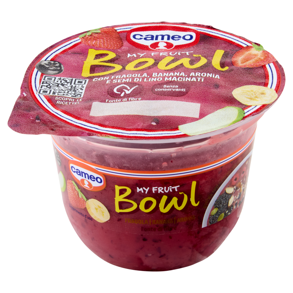 cameo My Fruit Bowl con Fragola, Banana, Aronia e Semi di Lino Macinati 180 g