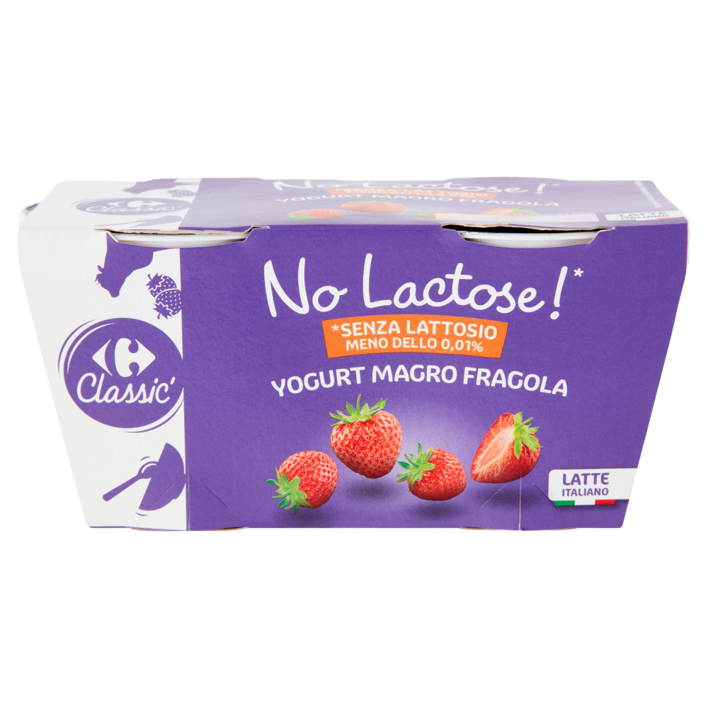 Carrefour Classic No Lactose!* Yogurt Magro Fragola 2 x 125 g