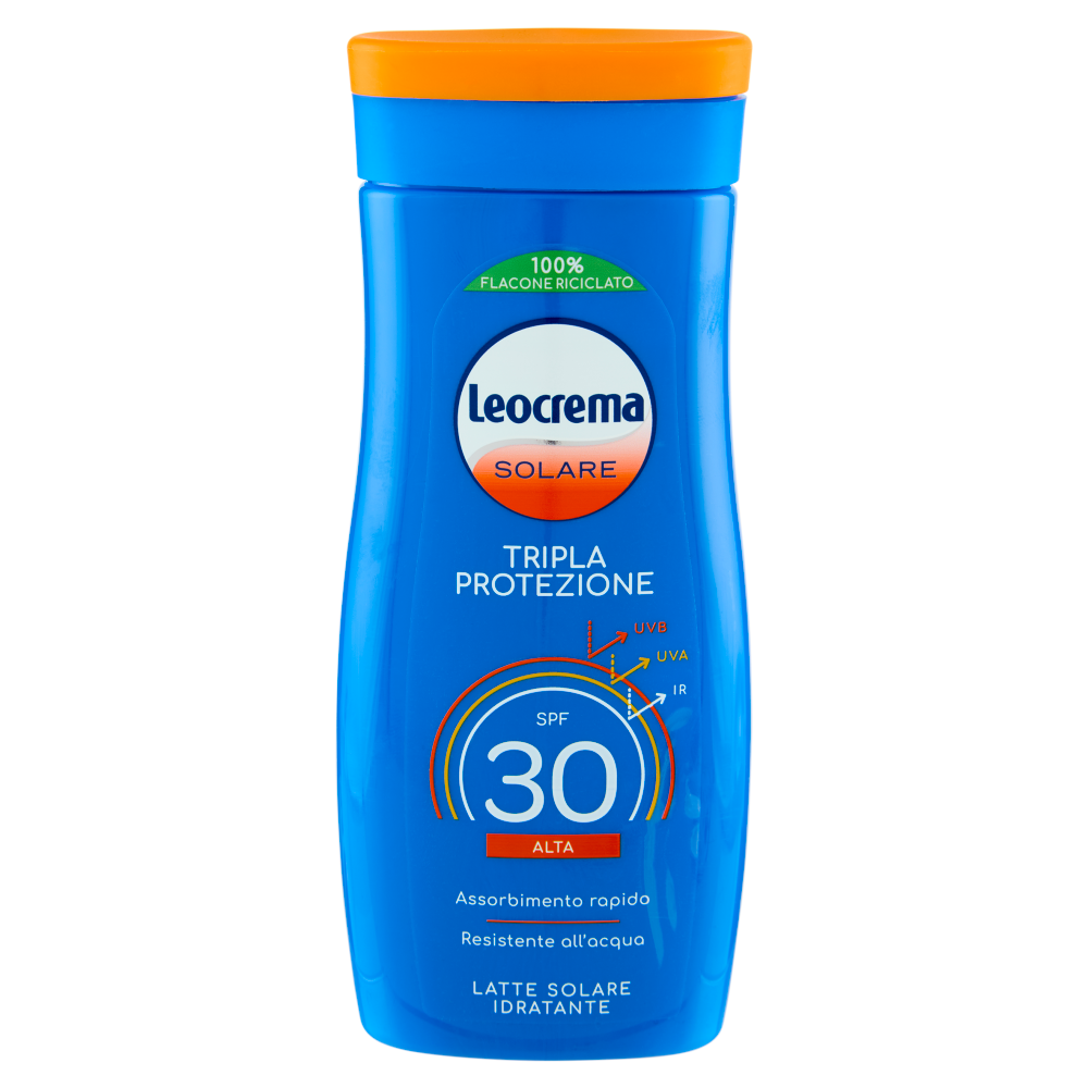 Leocrema Solare Tripla Protezione SPF 30 Alta Latte Solare Idratante 200 ml