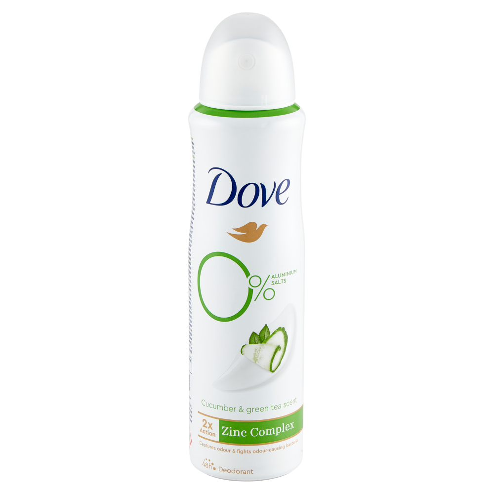 Dove 0% Aluminium Salts Cucumber & green tea scent Deodorant 150 ml