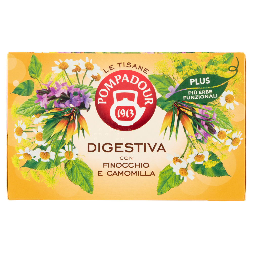 Pompadour Le Tisane Digestiva con Finocchio e Camomilla 18 x 2,2 g