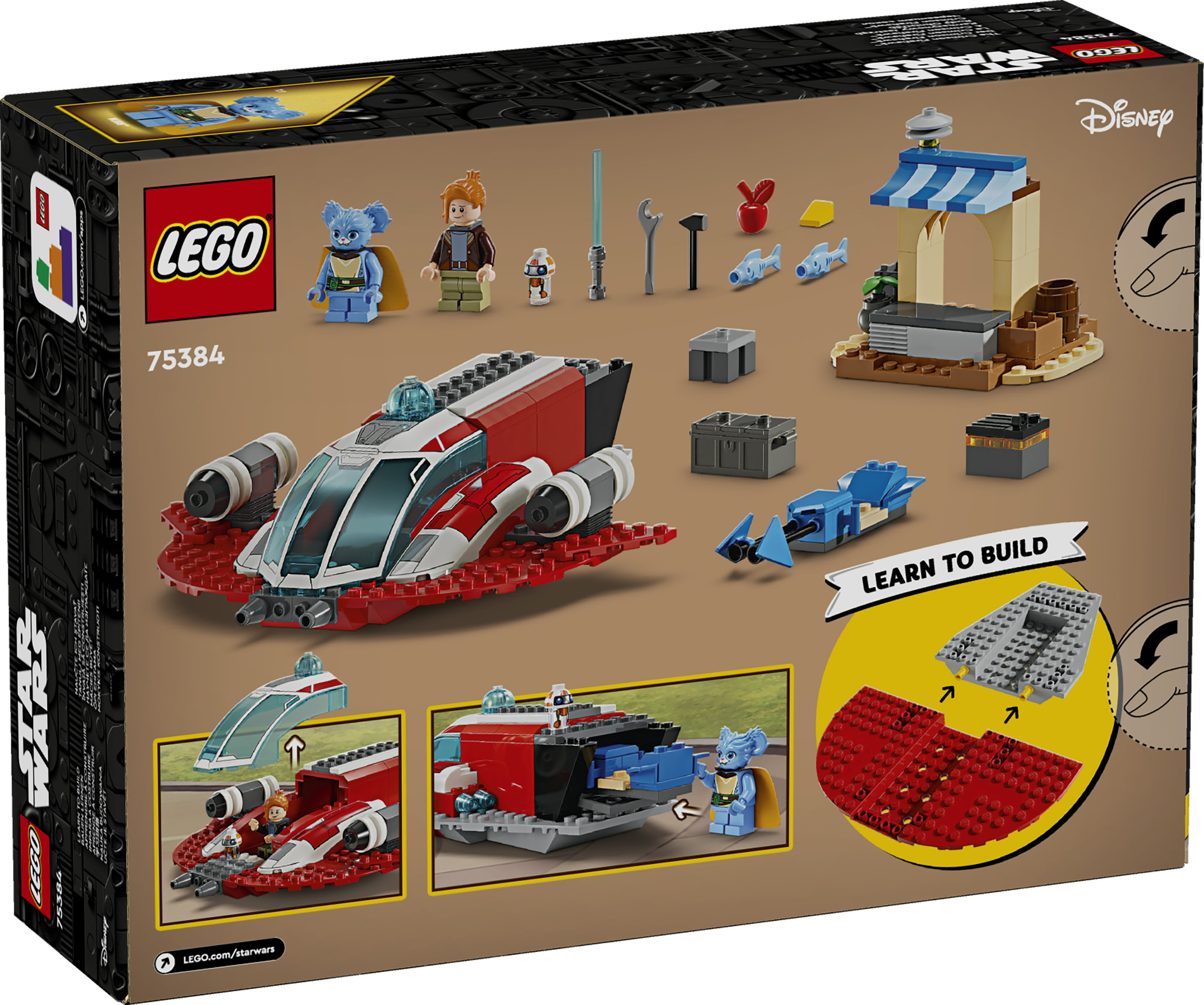LEGO Star Wars 75384 The Crimson Firehawk, Starter Set con Astronave Giocattolo, Speeder Bike e 3 Personaggi, Regalo Bambini 4+