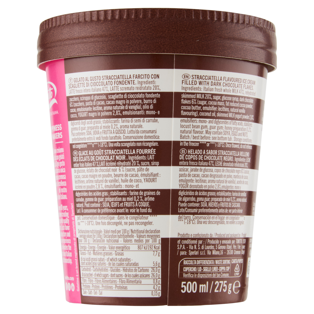 Galatine Gelato con Tanto Latte e Scaglie di Cioccolato Fondente 500 ml