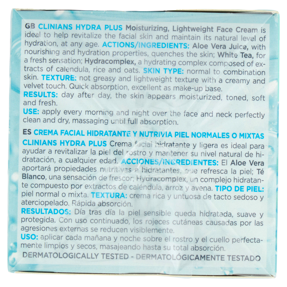 Clinians Hydra Plus Crema Idratante Leggera Pelli Normali o Miste 50 mL