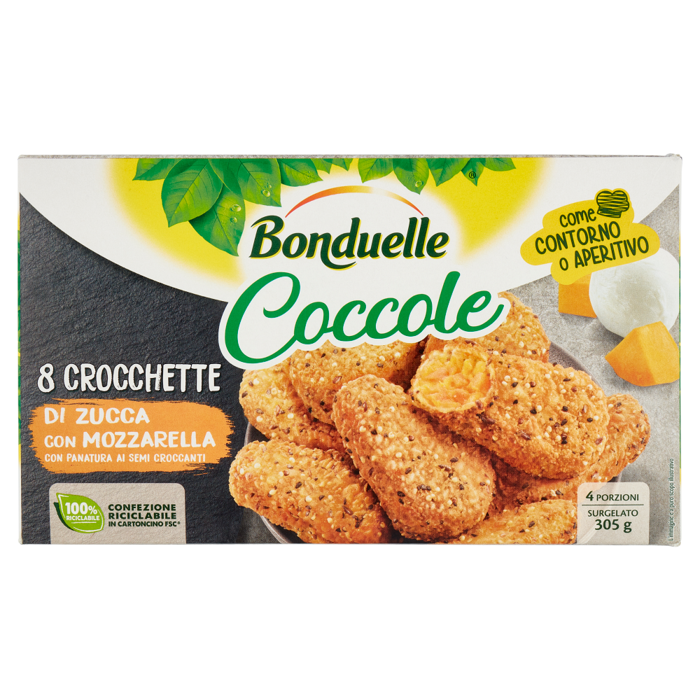 Bonduelle Coccole 8 Crocchette di Zucca con Mozzarella Surgelato 305 g