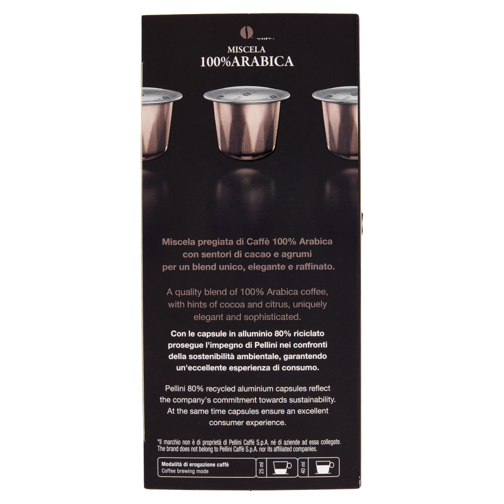 Pellini Top Miscela 100% Arabica Compatibili Nespresso* 30 Capsule 165 g