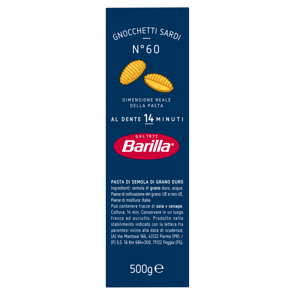 Barilla Pasta Gnocchetti Sardi n.60 500g