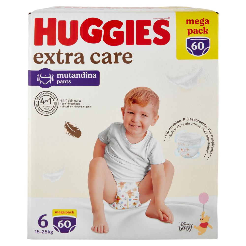 Huggies extra care mutandina 6 15-25 Kg 60 pz