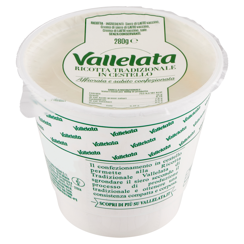 Vallelata Ricotta Tradizionale in Cestello 280 g