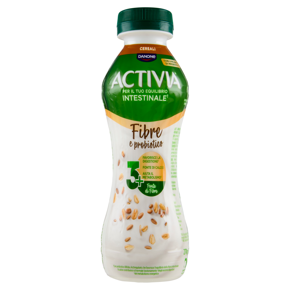 ACTIVIA da Bere, Fibre e probiotico, Cereali, Fonte di Calcio, aiuta metabolismo e digestione,270g