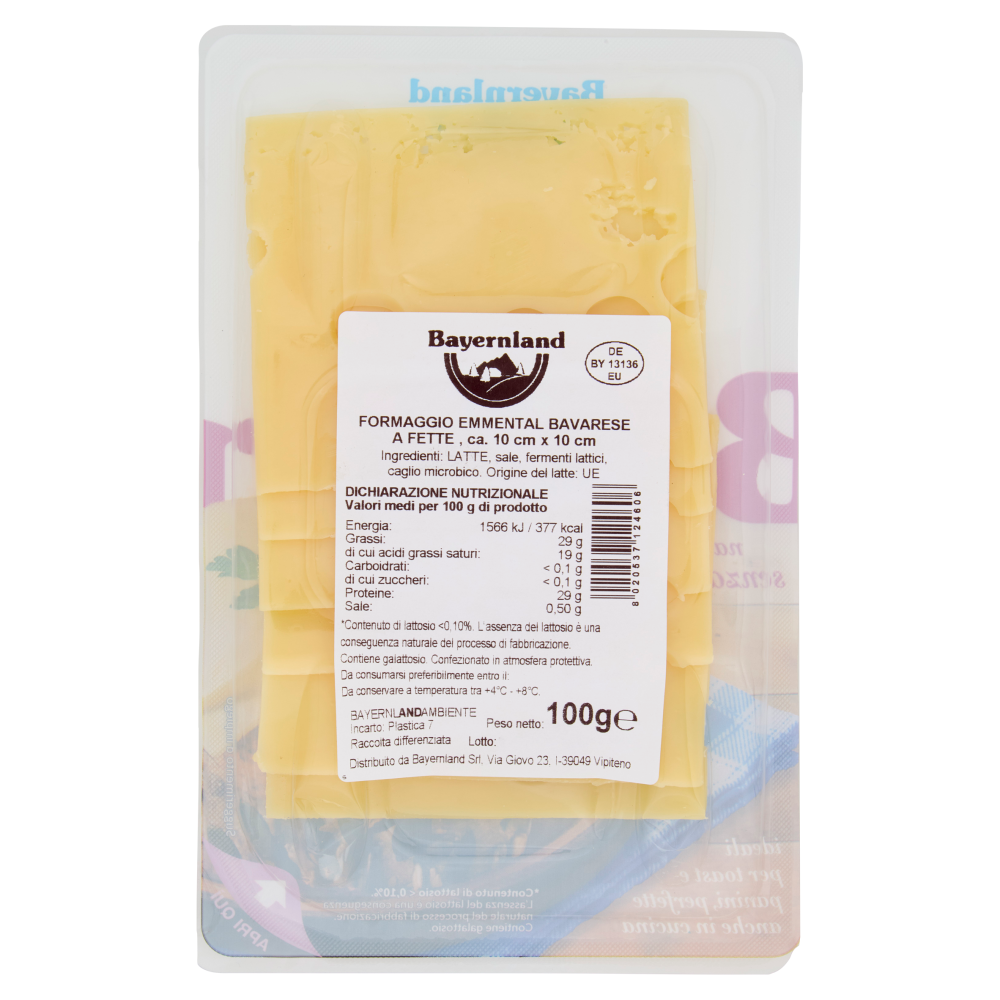 Bayernland emmental bavarese Formaggio a Fette 100 g