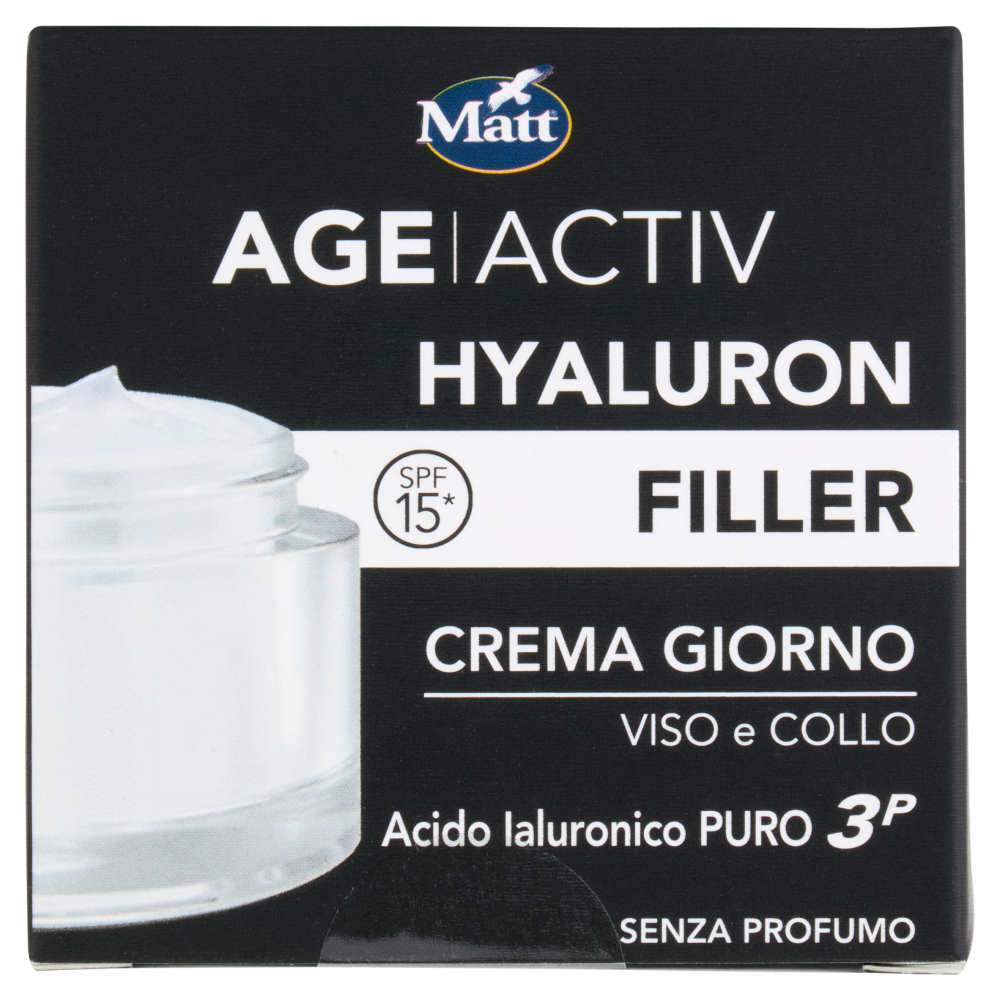 Matt Age Activ Hyaluron Filler Crema Giorno Viso e Collo SPF 15* Acido Ialuronico Puro 3P 50 ml