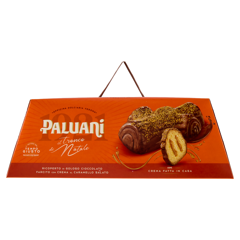 Paluani il Tronco di Natale Ricoperto di Cioccolato Farcito con Crema al Caramello Salato 750 g