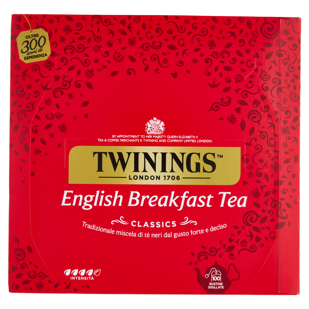 Twinings English Breakfast Tea T&egrave; Nero 100 filtri The 200 g
