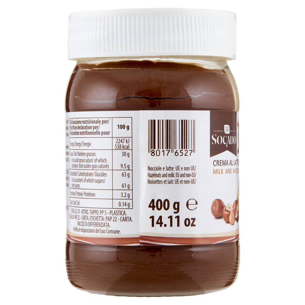 Socado DolCrem Crema al Latte e Nocciola 400 g