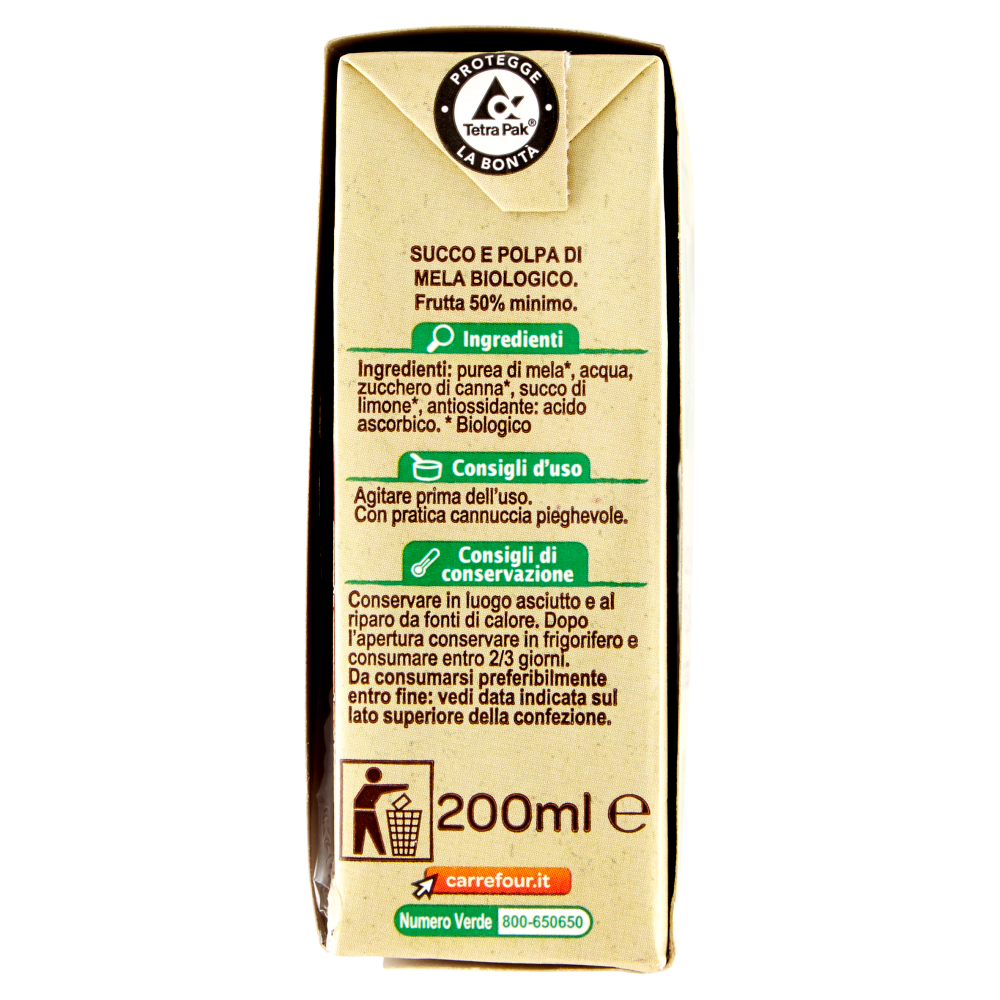 Carrefour Bio Succo e Polpa di Mela 3 x 200 ml