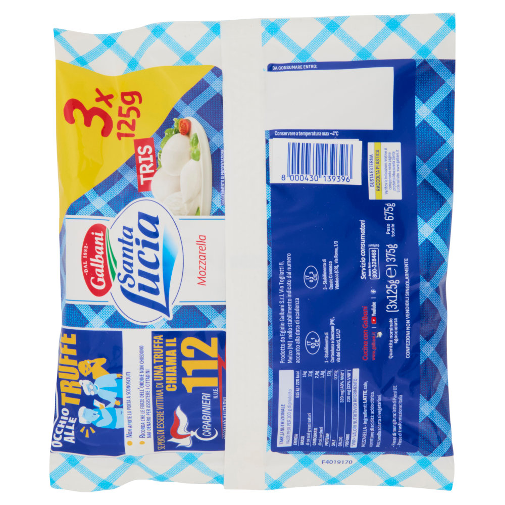 Galbani Santa Lucia Tris Mozzarella 3 x 125 g