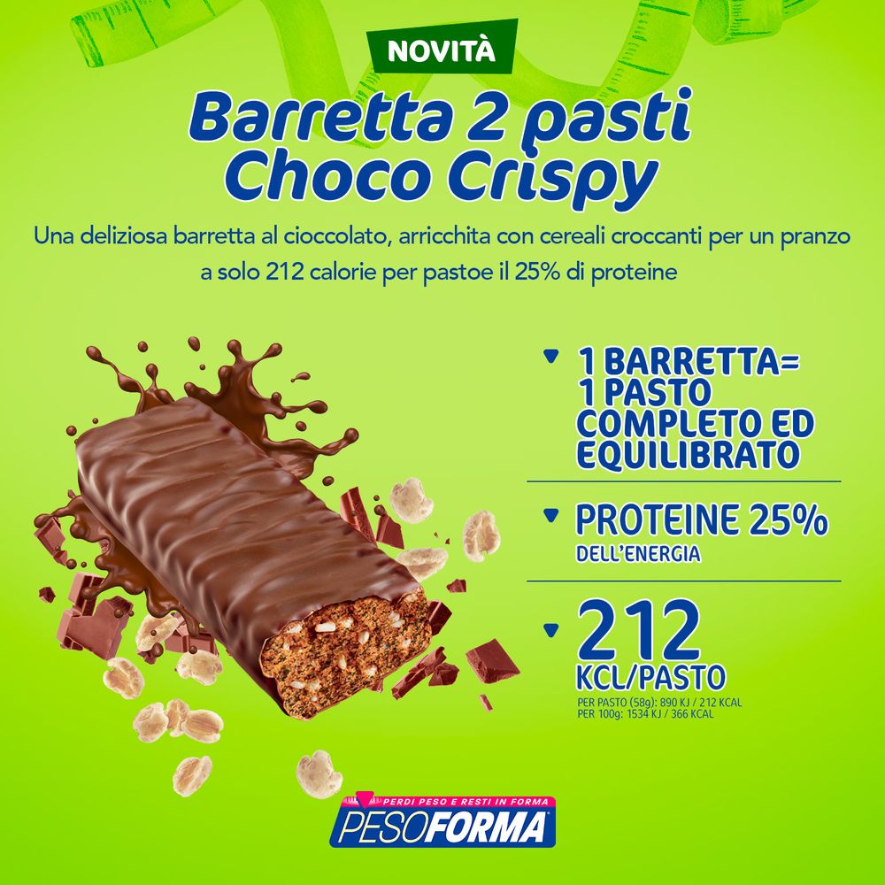 Pesoforma Barrette 2 pasti sostitutivi Choco Crispy, 2x58g