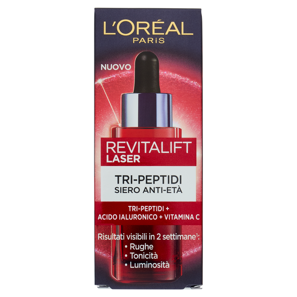 L'Oréal Paris Revitalift Laser Tri-Peptidi Siero Anti-Età con acido ialuronico + vitamina C, 30 ml